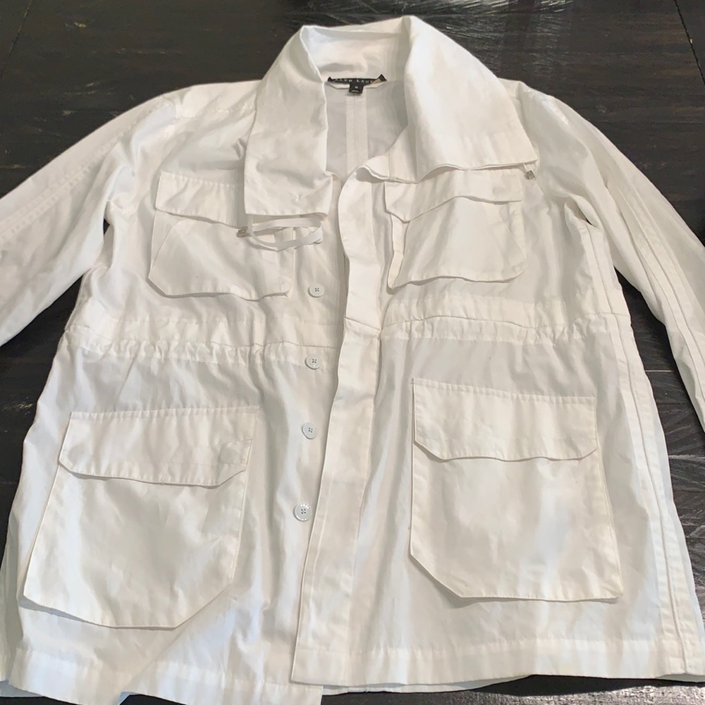Ralph Lauren white light weight jacket with cinched waist